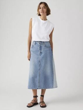 NWT Levi's Levis Premium Denim Nwt High Rise A-Line Pieced Skirt size 30